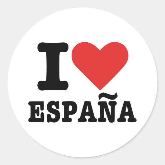 Sticker Rond J'aime España - Espagne (Devant)