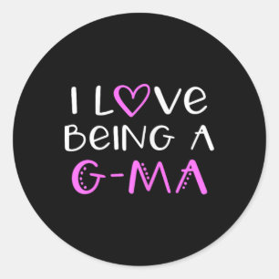 Sticker Rond J'Aime Être Un Gma Cool Game G-ma