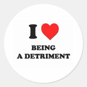 Sticker Rond J'aime être un préjudice