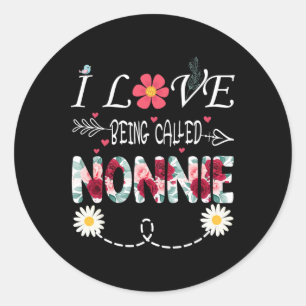 Sticker Rond J'Aime Être Une Chemise Nonnie J'Aime Être Appelée