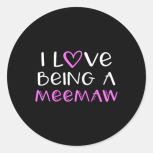 Sticker Rond J'Aime Être Une Meemaw Mignonne Cool Mee-maw