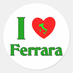 Sticker Rond J'aime Ferrare Italie