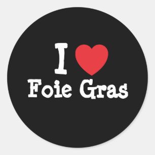 Sticker Rond J'aime Foie Gras coeur T-shirt