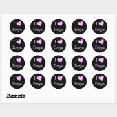 Sticker Rond J'aime Freya (Feuille)