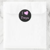 Sticker Rond J'aime Freya (Sac)
