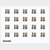STICKER ROND J'AIME GAY COLORADO (Feuille)