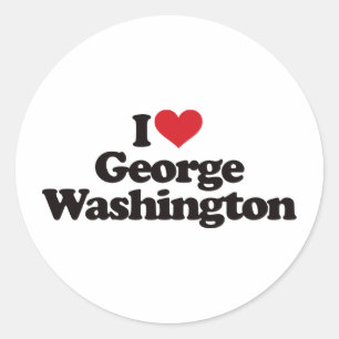 Sticker Rond J'aime George Washington