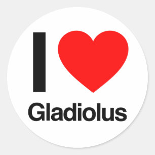 Sticker Rond j'aime gladiolus