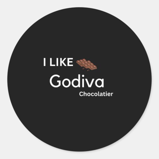 Sticker Rond J'aime godiva (Devant)