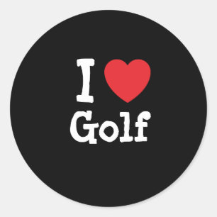 Sticker Rond J'aime Golf coeur personnalisé