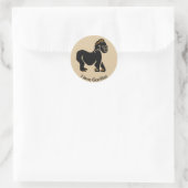 Sticker Rond J'aime GORILLAS - Amoureux des animaux - faune (Sac)