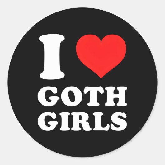 Sticker Rond J'aime Goth (Devant)