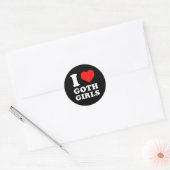 Sticker Rond J'aime Goth (Enveloppe)