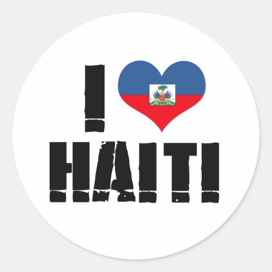 STICKER ROND J'AIME HAÏTI (Devant)