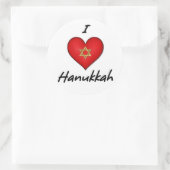 Sticker Rond J'aime Hanoukka (Sac)