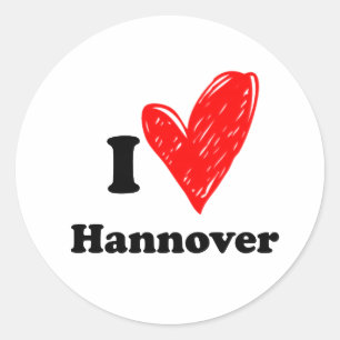Sticker Rond J'aime Hanovre