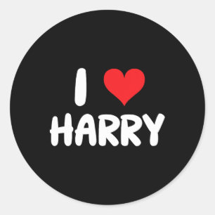 Sticker Rond J'aime Harry - Cœur - Nom