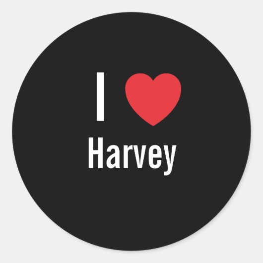 Sticker Rond J'aime Harvey (Devant)