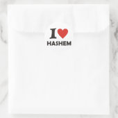 Sticker Rond J'aime Hashem (Sac)
