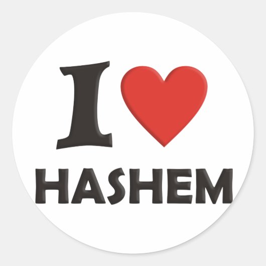 Sticker Rond J'aime Hashem (Devant)
