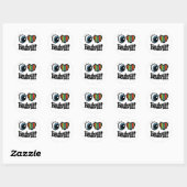 Sticker Rond J'aime Heathcliff (Feuille)
