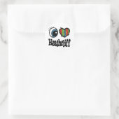 Sticker Rond J'aime Heathcliff (Sac)