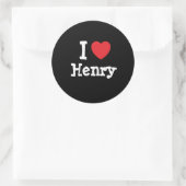 Sticker Rond J'aime Henry coeur T-shirt (Sac)