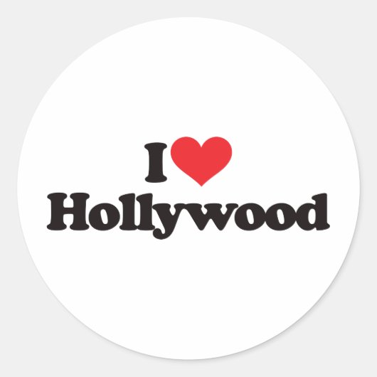 Sticker Rond J'aime Hollywood (Devant)