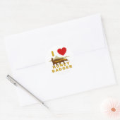 STICKER ROND J'AIME HONEY BADGER (Enveloppe)