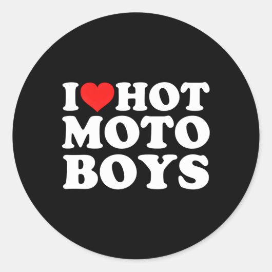 Sticker Rond J'Aime Hot Moto (Devant)