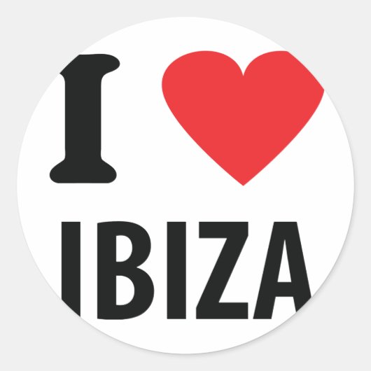 Sticker Rond J'aime Ibiza icône (Devant)