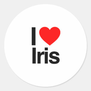 Sticker Rond j'aime iris