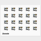Sticker Rond J'aime Izzy (Feuille)