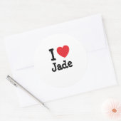 Sticker Rond J'aime Jade coeur T-shirt (Enveloppe)
