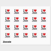 Sticker Rond j'aime Jam (Feuille)