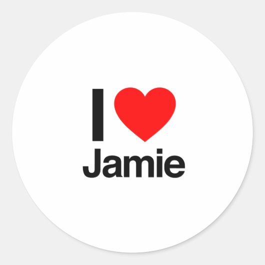 Sticker Rond j'aime jamie (Devant)