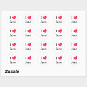 Sticker Rond J'aime Jane (Feuille)