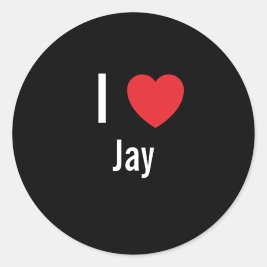 Sticker Rond J'aime Jay (Devant)