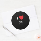Sticker Rond J'aime Jay (Enveloppe)