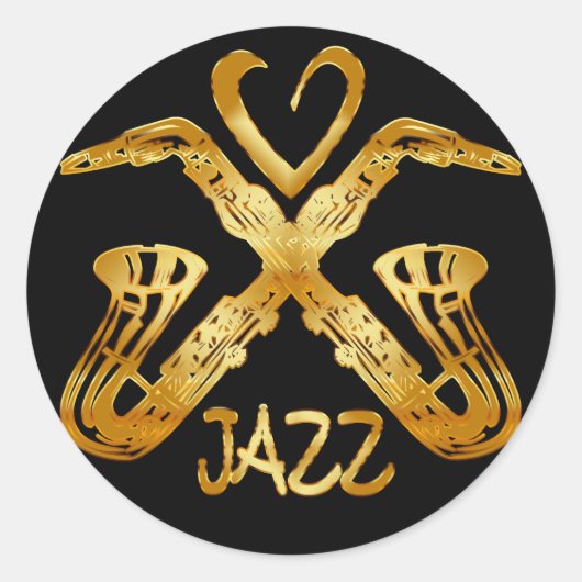 STICKER ROND J'AIME JAZZ (Devant)