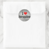 Sticker Rond J'Aime Jérusalem, Israël (Sac)