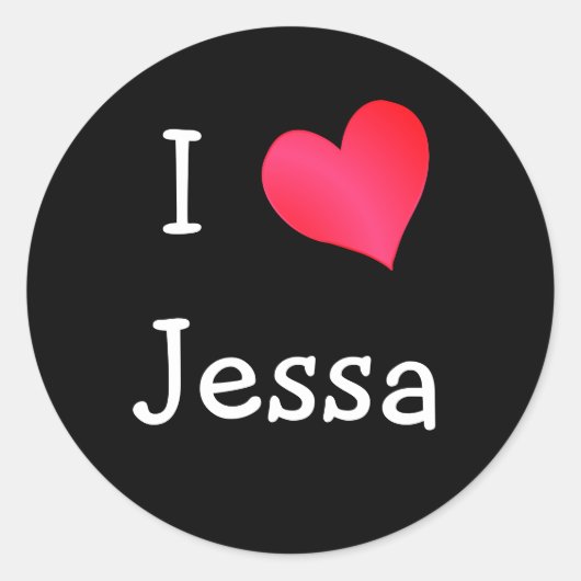 Sticker Rond J'aime Jessa (Devant)
