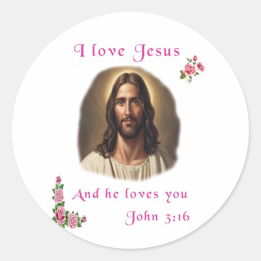 Sticker Rond J'aime Jésus (Devant)