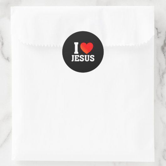 Sticker Rond J'aime Jésus (Sac)