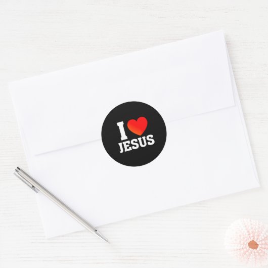 Sticker Rond J'aime Jésus (Enveloppe)