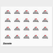 Sticker Rond J'aime John F Kennedy (Feuille)
