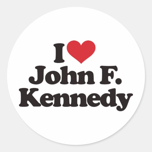 Sticker Rond J'aime John F Kennedy (Devant)