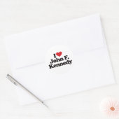 Sticker Rond J'aime John F Kennedy (Enveloppe)