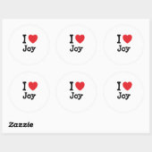 Sticker Rond J'aime Joy coeur T-shirt (Feuille)