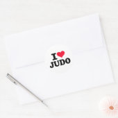 Sticker Rond J'aime Judo (Enveloppe)